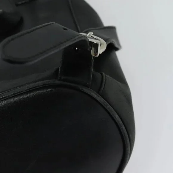 Salvatore Ferragamo Gancini Backpack Leather Black Silver Auth gh705 Salvatore Ferragamo Gancini Backpack Leather Black Silver  main image 4